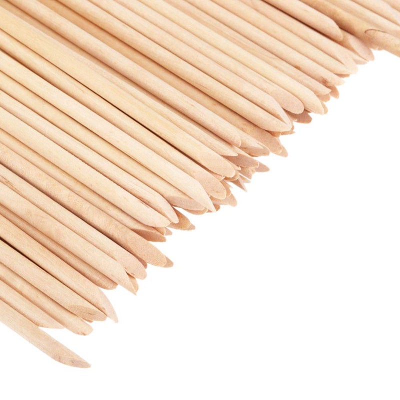 Sowaka 100 Pcs Nail Sticks Orange Wood Double Sided Natural Manicure Mini Cuticle Stick Pusher Remover for Women - Image 3